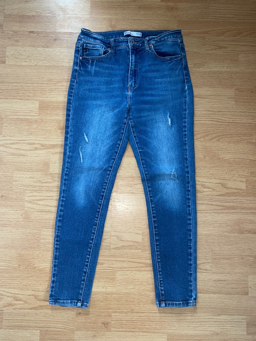 KanCan for Maurices Blue Distressed High Rise Ankle Skinny Stretch Jeans Size 30